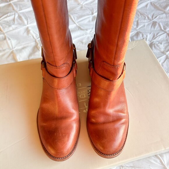Vintage Coach Natalie Brown Leather Riding Boots - Classic, Sleek, & Preppy S 8 - Picture 5 of 14
